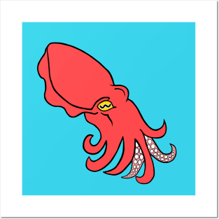 Red Cuttlefish Posters and Art